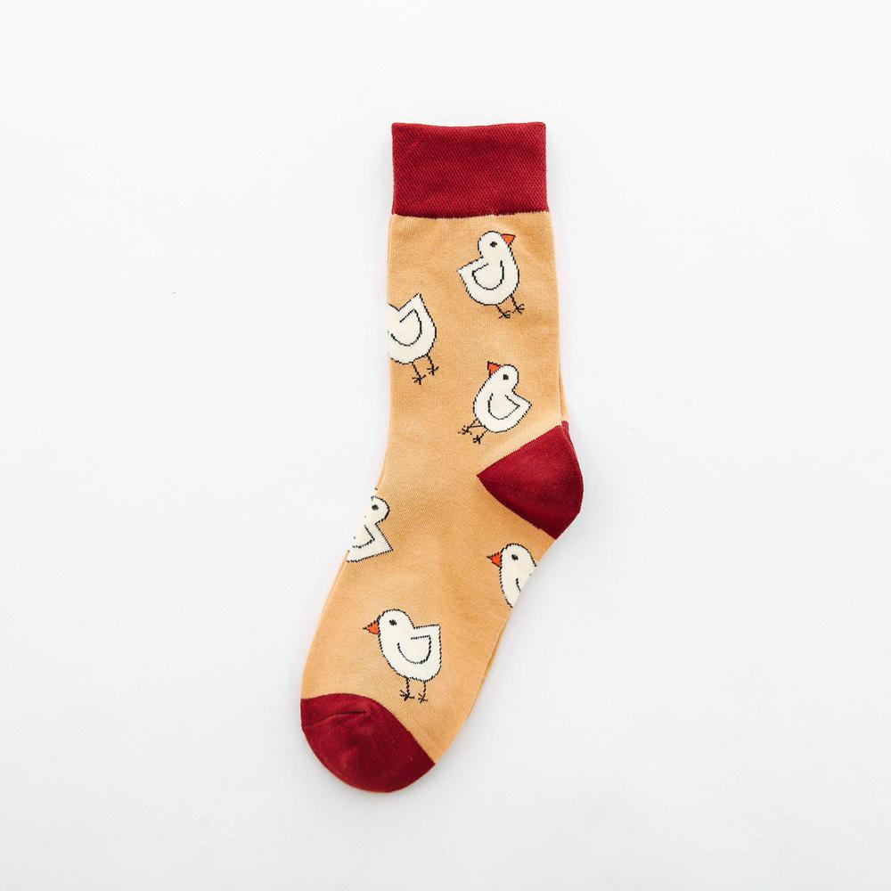2023 Damen Mid-Tube Fruit Print Baumwollsocken für Frühling und Herbst