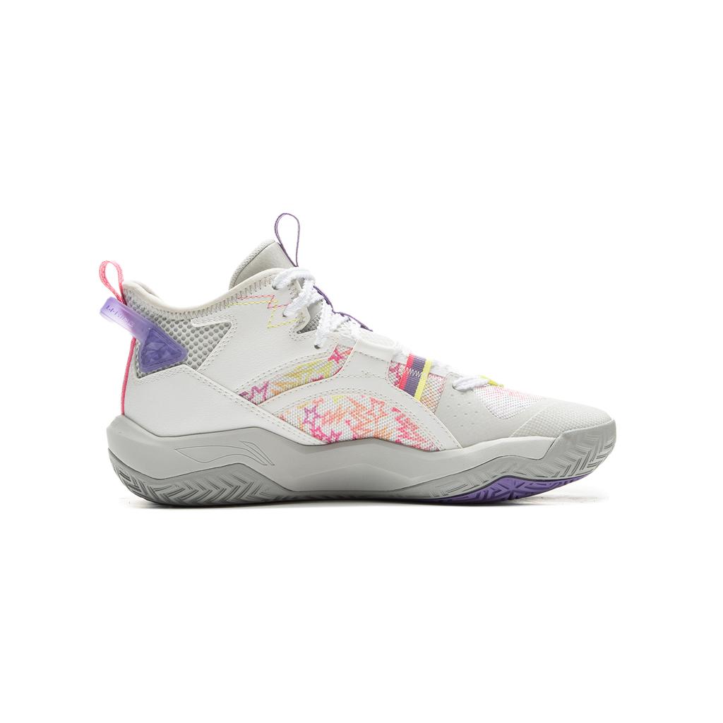Li Ning Kids Synthetic Leather Basketball Series Comfortable Non-Slip Wear-Resistant Rebound Support Mid-Top Basketball Shoes YKBU090-7