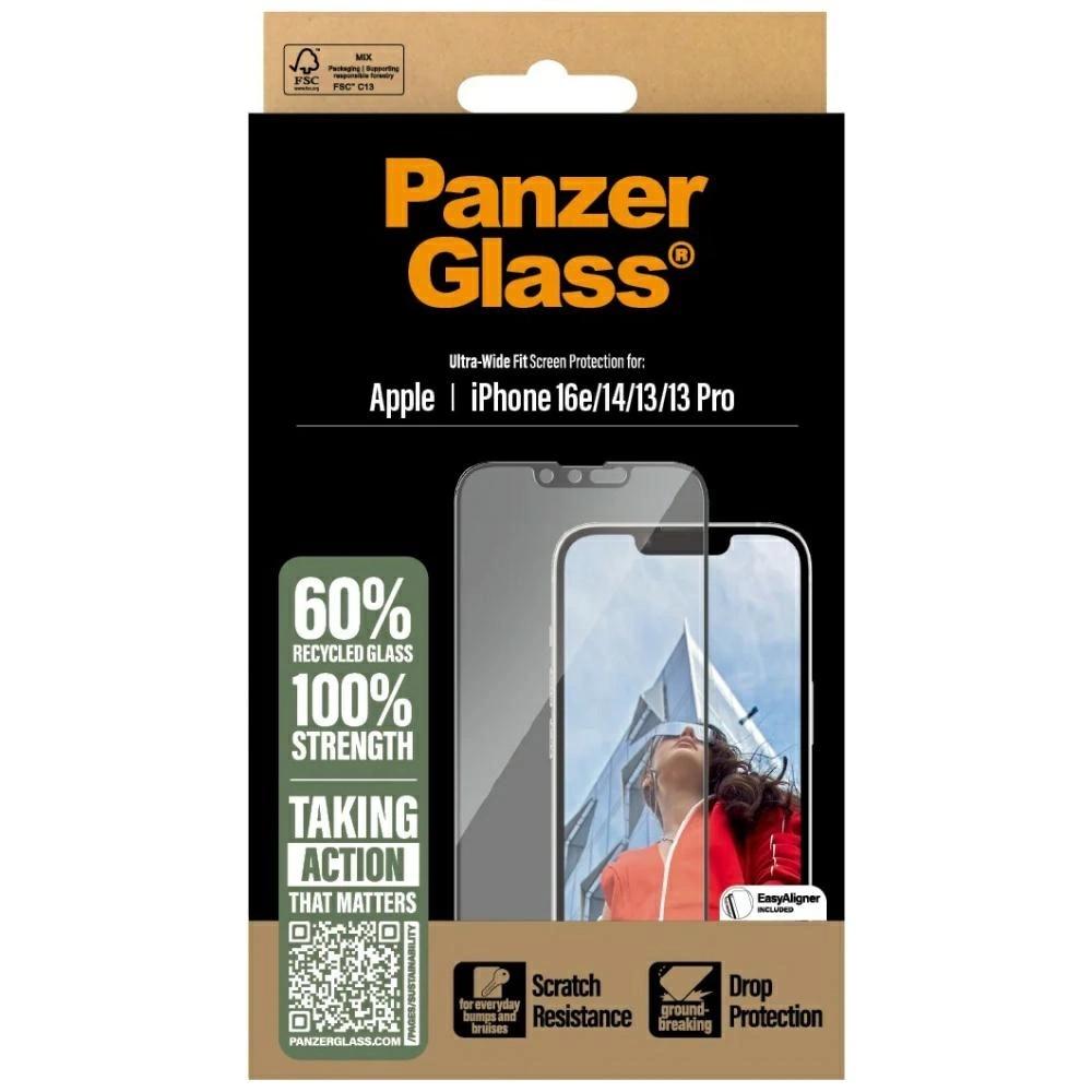 Szkło Hartowane Panzerglass Ultra-Wide Fit Na Iphone 13 / 13 Pro / 14 / 16E - Przezroczyste