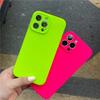 Neon Liquid Silicone Full Coverage Shockproof Customized Print Pure Color Mobile Phone Cases for 11-16 Pro Max