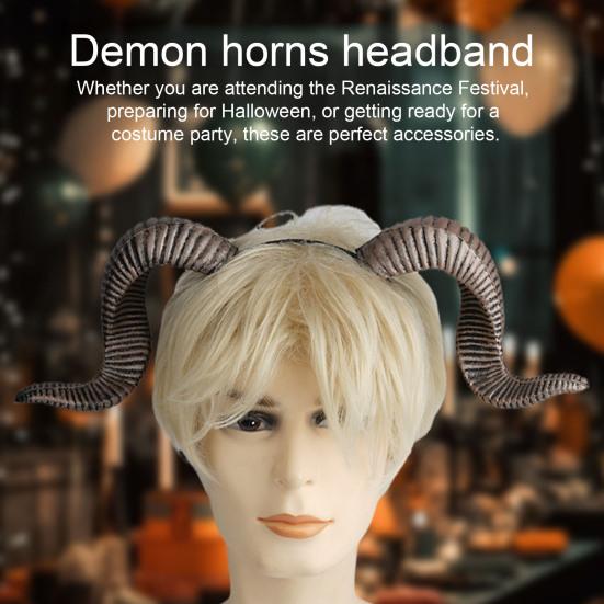 Geitehorn Hodebånd Gotiske Djevelhorn Hårbøyle Halloween Utkledning Hårtilbehør for Halloweenfest Cosplay-arrangementer