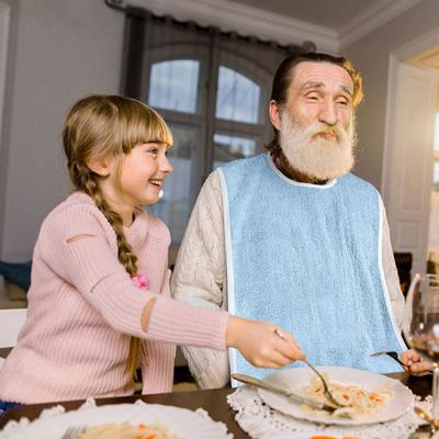 Sleeveless Apron Eating Bibs with Pockets Large Coverage Waterproof Adjustable Crumb Catcher Apron Kitchen Apron for Women Men Elderly