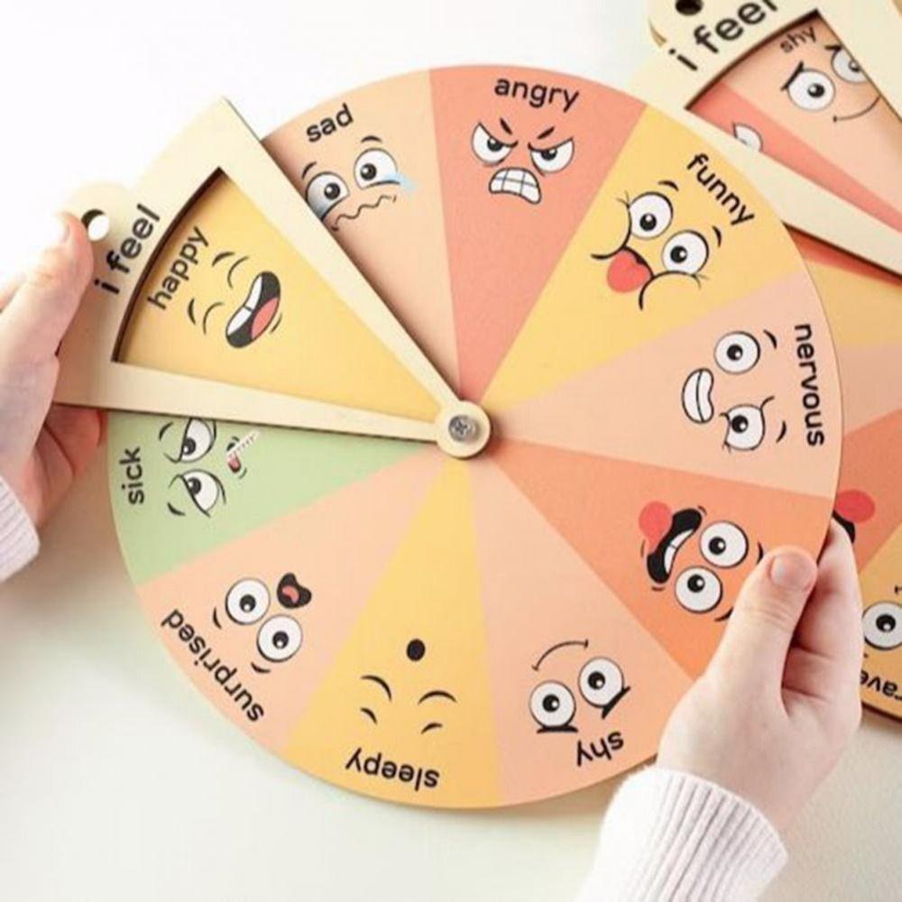 Unique Cartoon Expression Spinner Wheel Portable Feelings Chart Ornaments  Emotional Learning Toy