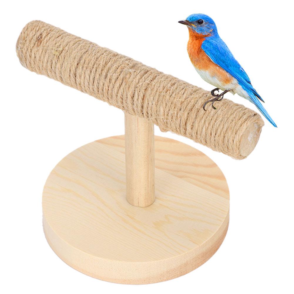 Bird Cage Stand Wood Bird Platform Training Stand Playground Bird Accessories Toys