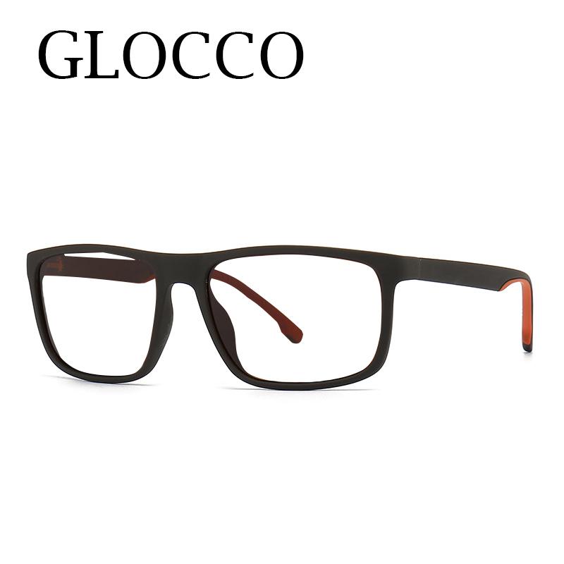 Brand Square Matte Black Reading Glasses For Men Transparent Rectangular Vintage Computer Glasses Men'S Blue Filter Glasses