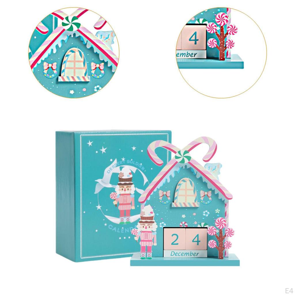 Adventskalender aus Holz Festliche Dekoration Schreibtischornament Tischdekoration für die Familie