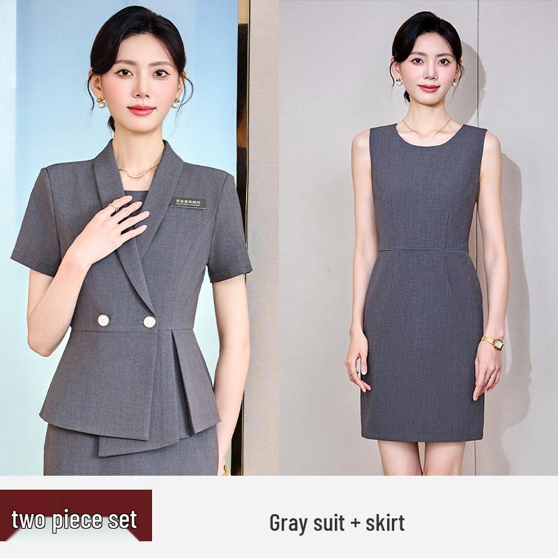 Women's Summer Suit Dress Set: Formal Two-Piece for Interviews & Office