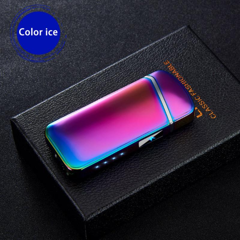 LCD Touch Switch Dual Arc Electric Lighter With Battery Display Wind-Resistant USB Rechargeable Lighter Accessories Lighter
