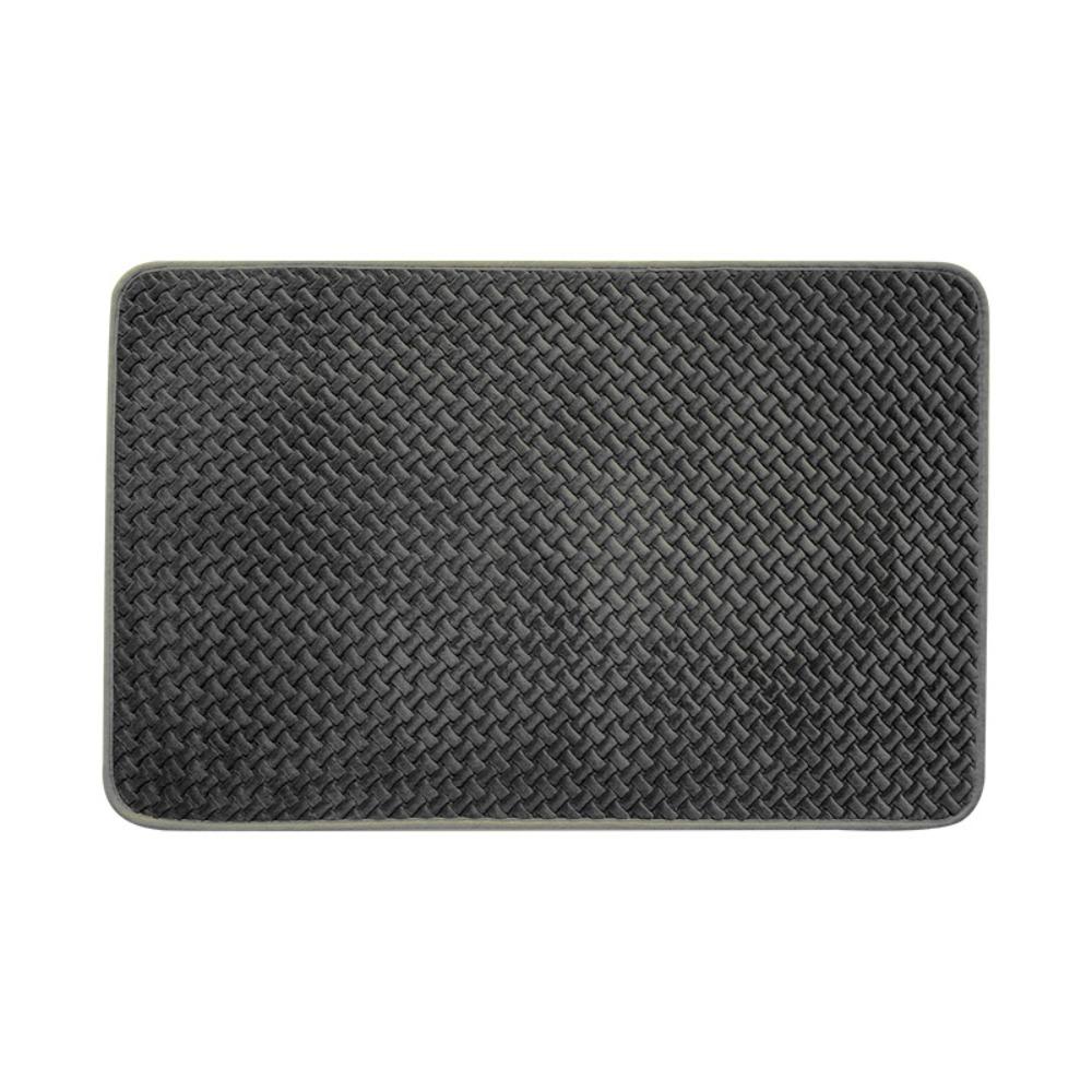 

Durable Non Slip Weave Texture Bathroom Rug Quick Dry Absorbent Door Mat Thickened Washable Carpet Kitchen 15.75x23.62 in сірий