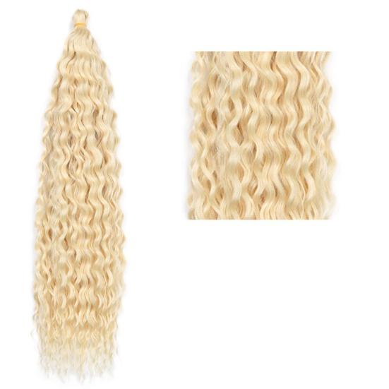 Women Long Curly Hair Bundles Natural Looking Fluffy Crochet Boho Braids Braiding Hair Deep Wave Synthetic Ponytail Hair Extension