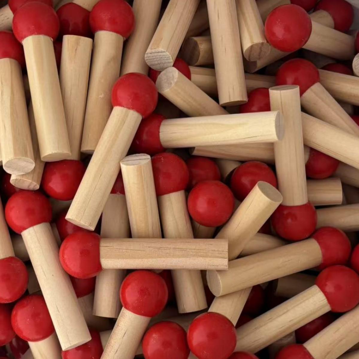 

Wooden Matchsticks & Pegboard Accessories - Solid Wood Sticks for Pegboard Storage & Organization 10x1.5cm