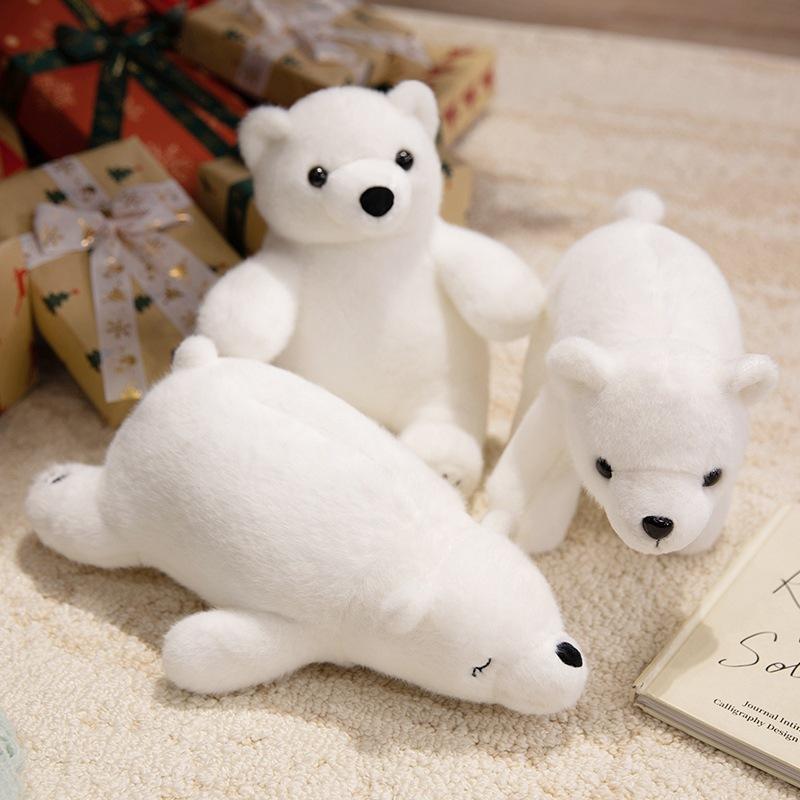Cartoon Luminous Lying Down Polar Bear Throw Pillow Plush Toy Doll White Polar Bear Doll Children'S Doll