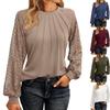 2024 Autumn Women's Lace Knit Long-Sleeve Casual Top