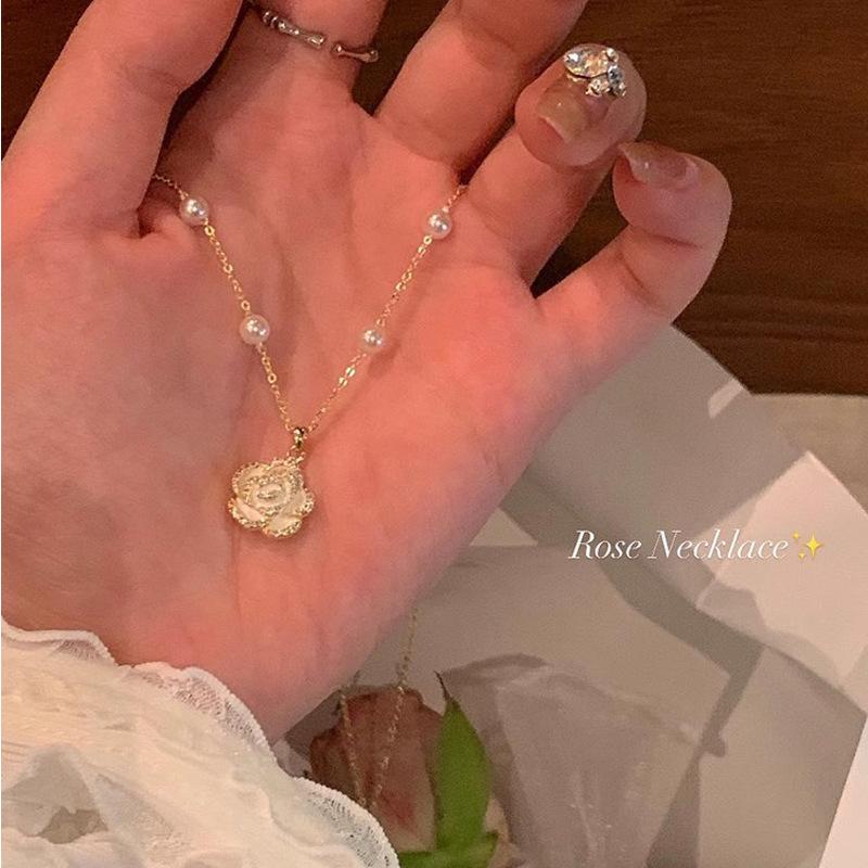 Дофаминовая бусинная цепочка украшения женские универсальный темперамент нишевый высокая чувственность жемчуг любовь ключица цепочка аксессуары