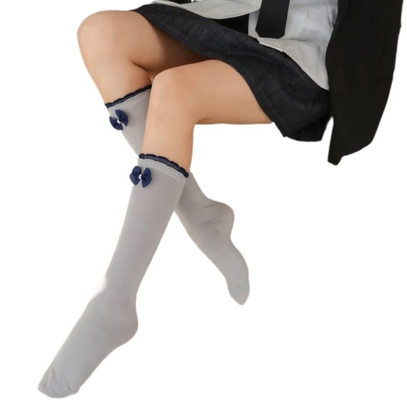 Women's Japanese Academy Style Striped Cotton Knee-High Socks