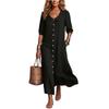 Women’s Loose Fit Button Down Babydoll Collar Dress Maxi Dresses for Women Spring Dresses for Women Casual Dresses for Women Sundresses for Women