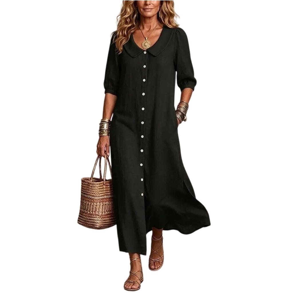 Women’s Loose Fit Button Down Babydoll Collar Dress Maxi Dresses for Women Spring Dresses for Women Casual Dresses for Women Sundresses for Women
