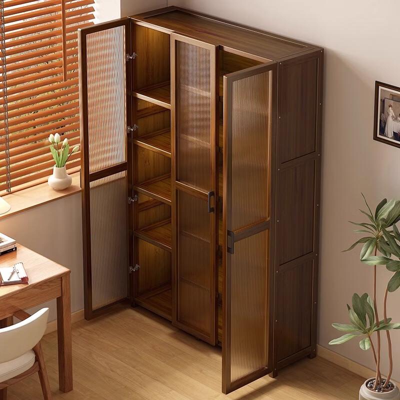 Zunwei Vertical Grain Bookcase with Doors