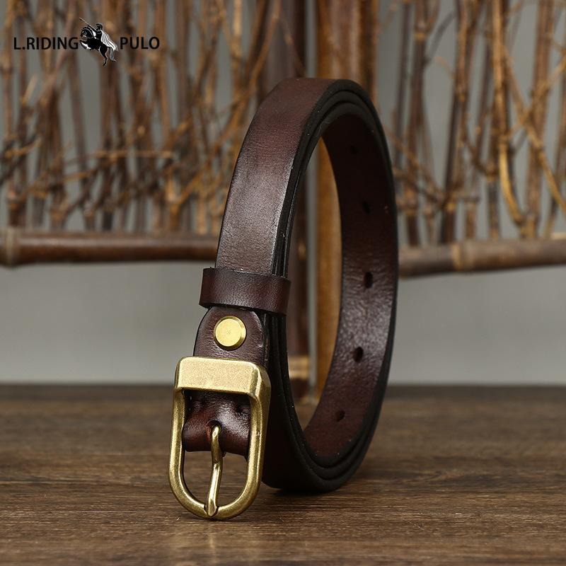 

Ретро состаренный декоративный тонкий ремень для женщин из натуральной кожи, модный тренд, универсальный женский узкий ремень 105cm кофейный