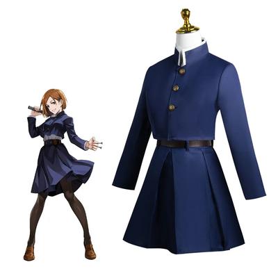 Anime Jujutsu Kaisen Kugisaki Nobara Cosplay Halloween Costume Dress Coat Women's Uniform Waist Bag Set