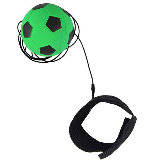 Wrist Return Ball Portable High Elasticity Tear-Resistant Football Shape Bouncy Ball Wristband Toy Indoor Supply