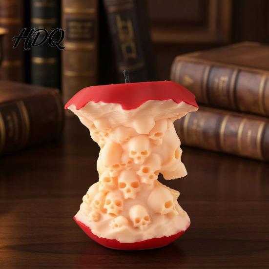 Novelty Office Desk Accessory 3D Printed Apples Skull Figurine Spooky Skeleton Halloween Home Decor Sculpture Gothic Desktop Decor Personalized