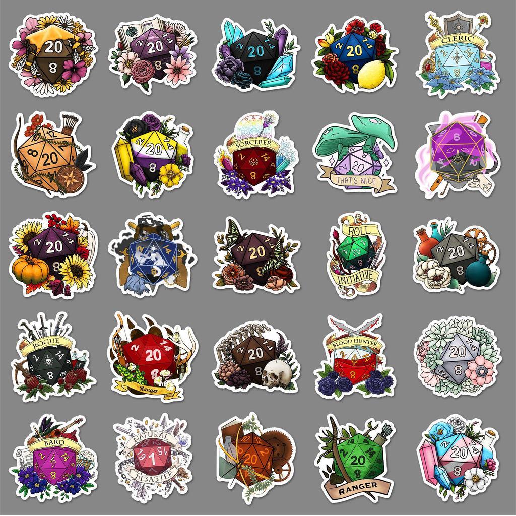 50 Sheets Trendy Dice Graffiti Stickers for Phone Cases, Skateboards, Luggage - Cool and Creative Decoration
