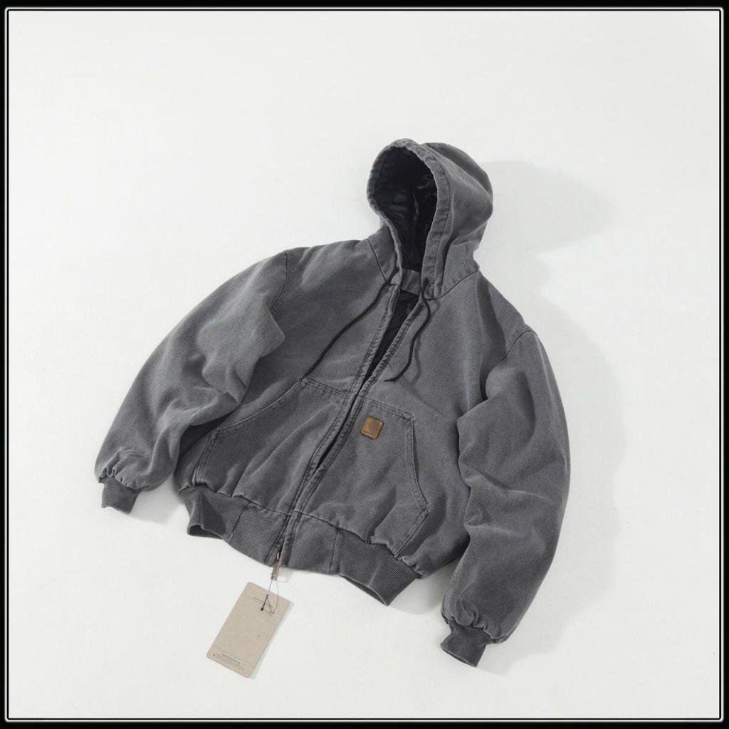 Cardigan Mütze Hart j130 Frühling/Herbst Dünne Gewaschene Baumwolljacke für Herren & Damen, Amerikanischer Ins-Stil.