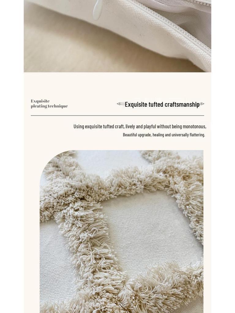 Bohemian Tassel Embroidered Throw Pillow for Living Room Sofa