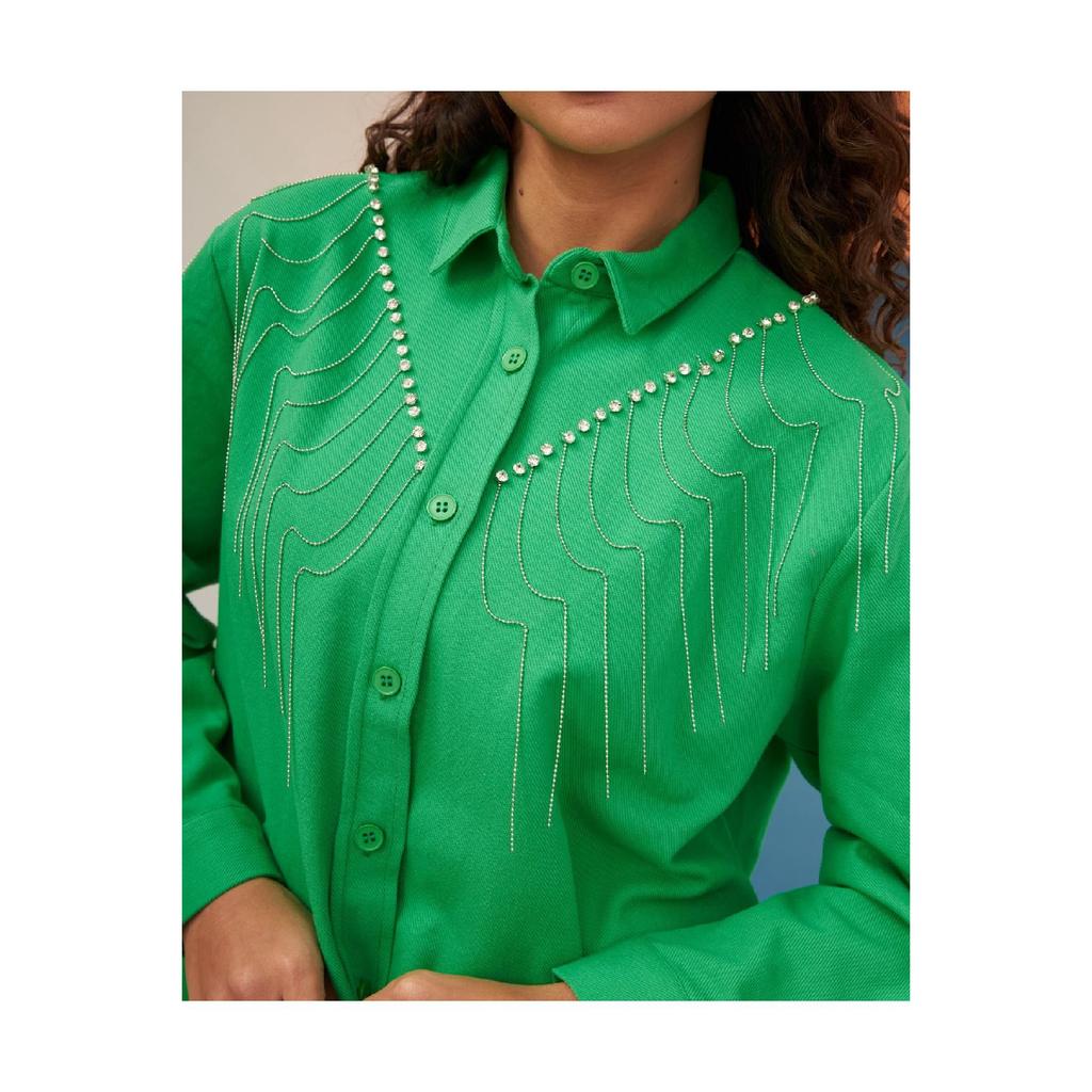 Gabardine-front-embroidered-shirt