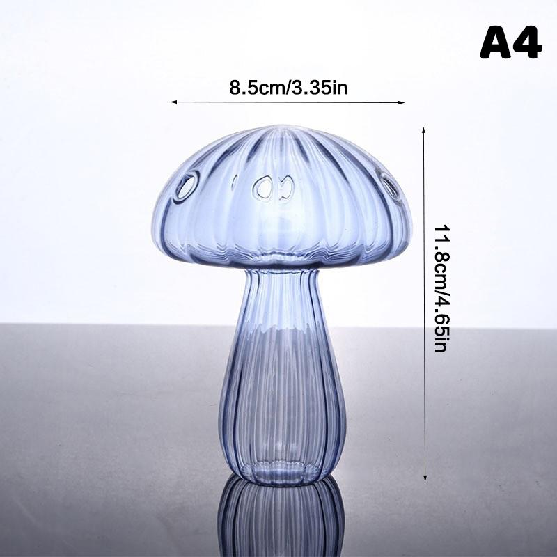 Colourful Glass Mushroom Vase For Plant Display Home Decor Table Centerpiece Hydroponic Aromatherapy Vase Desktop Art Decoration