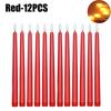 Remote Control Colourful Long Candles Led Flameless Taper Electronic Candles for Dinner Party Wedding Decoration