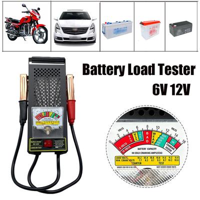 Tester obciążenia akumulatora samochodowego 6V-12V Tester alternatora z woltomierzem i zaciskami krokodylkowymi do akumulatorów samochodowych, motocyklowych, ATV, łodzi
