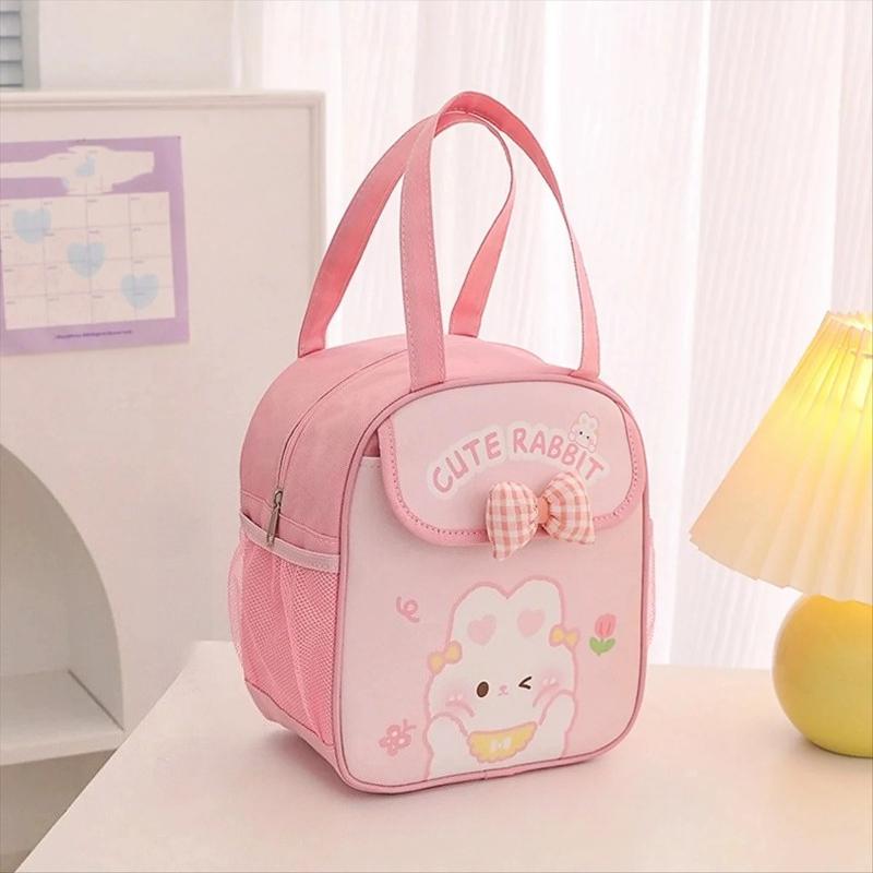 Large Capacity Handheld Lunch Bag Thickened Aluminum Foil Picnic Bag Ice Bag Cartoon Cute Student Insulated Bento Bag Storage Bag