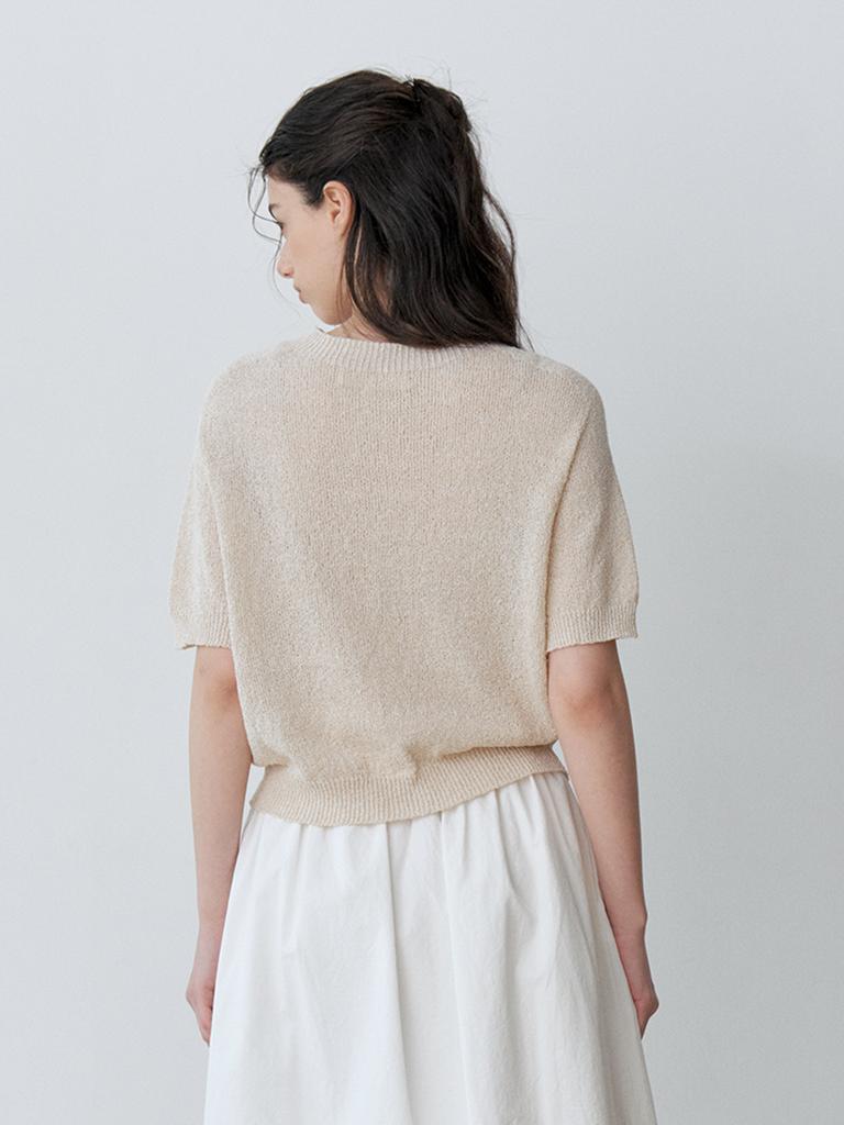 LE STUDIO Air Cool Textured Short Sleeve Knit (Lbe)