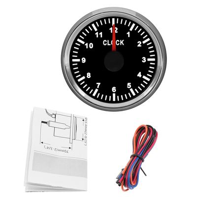 2"/52mm Clock Gauge 12 Hours Format Clock Meter Red Backlight For Car Boat Yacht