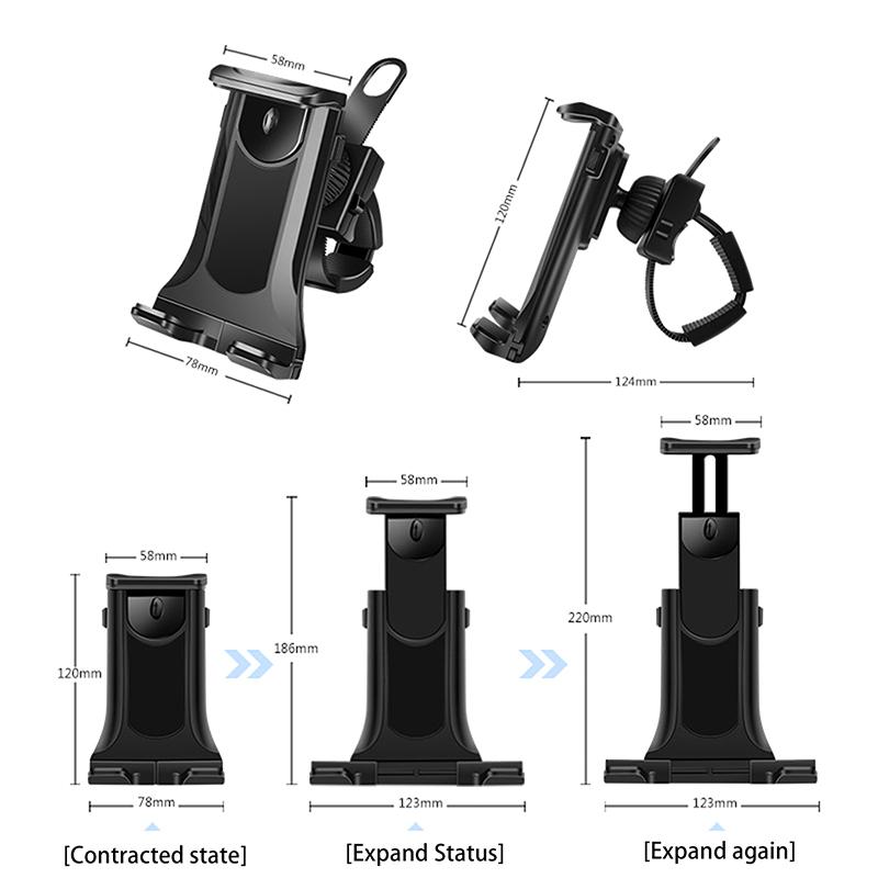 1Pc Bike Tablet Holder Indoor Gym Treadmill Handlebar Bracket Stand For Tablet Mobile Phone Support For 4-12Inch Devices Ipad