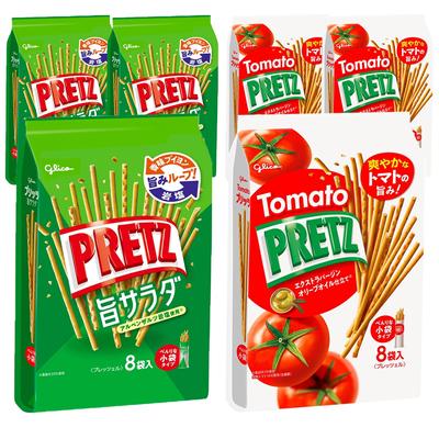 Pretz Large Bag Assortment Set 2 Types X 3 Bags Tomato Ezaki Glico (salad Flavor, Flavor)