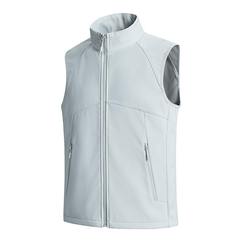 

Осенний уличный мужской повседневный свободный жилет большого размера, функциональный быстросохнущий жилет со стойкой, карманный жилет, куртка, тонкий 4XL