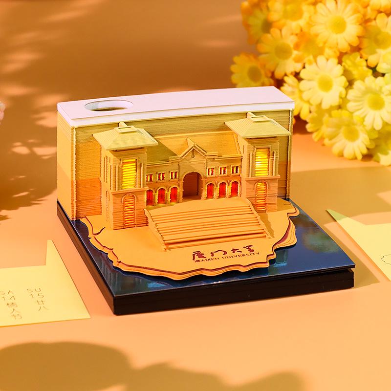 Xiamen University 3D Paper Sculpture Sticky Note Model – Graduation Season Cultural Gift