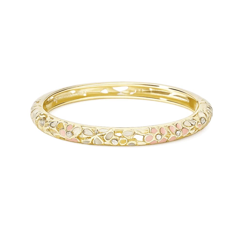 Traditional Flower Crystal Bangle Colorful Women's Hand Bracelet Vintage Cloisonne Bangle Ladies