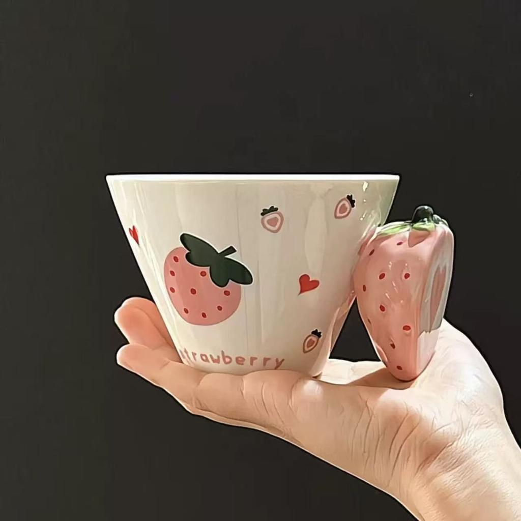 Creative Design Ceramic Water Cups High Appearance Level Ins Style Mugs Beautiful Household Cups  Fruit Hand Painted Coffee Cups
