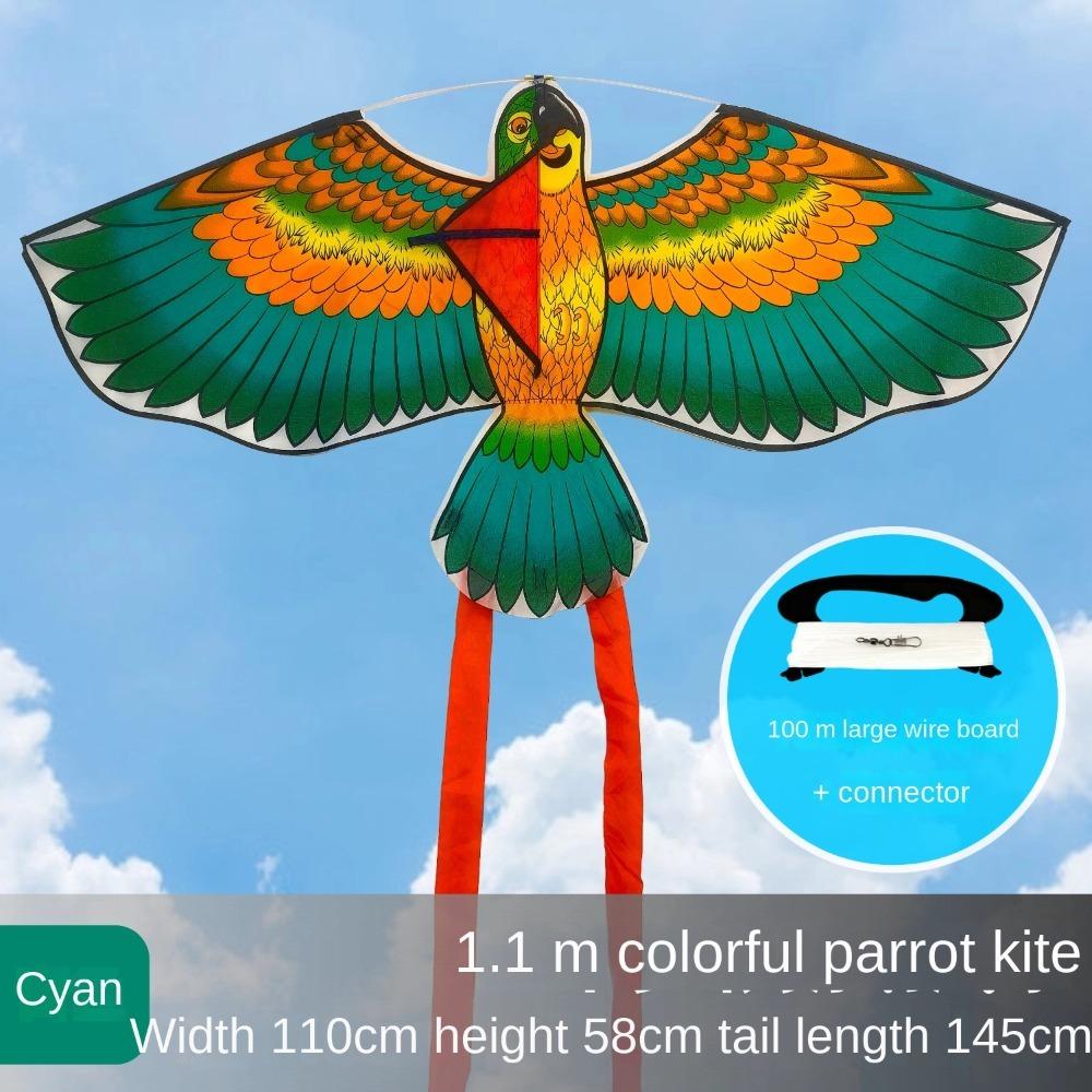 Papouščí drak s dlouhým ocasem s linkou pro venkovní zábavné sporty Nové létající hračky pro papoušky pro děti