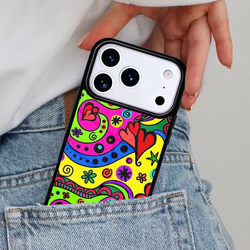 Flower Heart Phone Case for iPhone 16e 15 14 13 12 17 Pro Max Plus Air 17pro Cover Coque