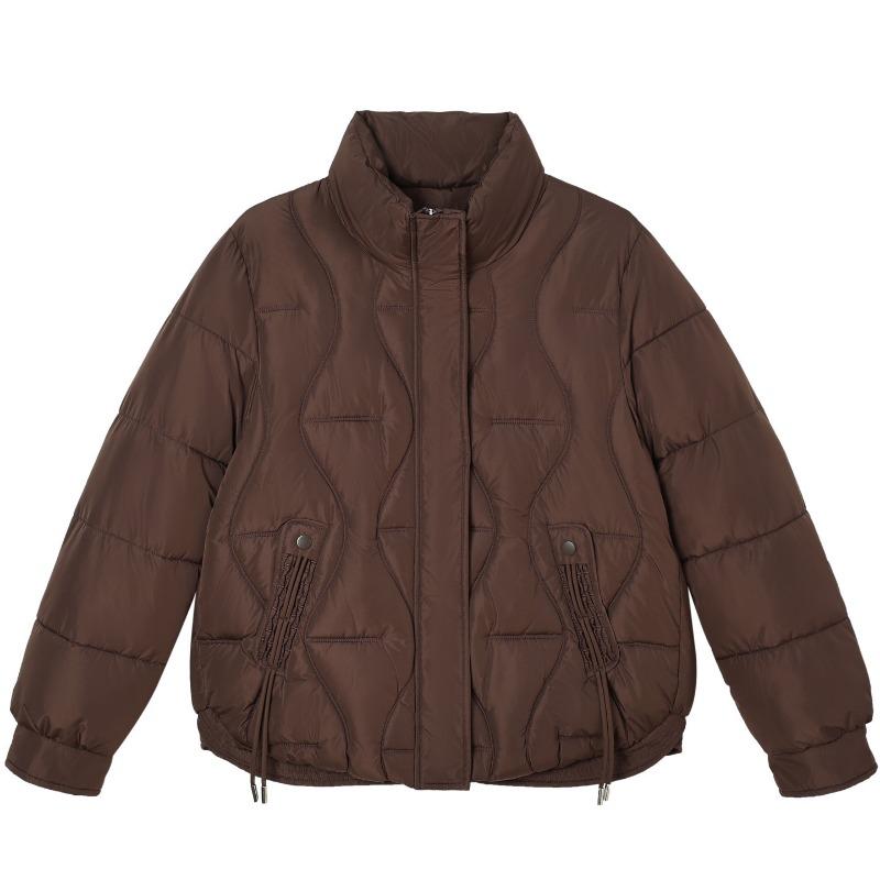 Short cotton-padded clothes for women's autumn and winter new small stand-up collar rhombus casual cold-proof clothes jacket cotton clothes