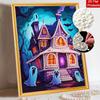 Halloween haunted house pearl painting art full pearl handmade diy home decorations