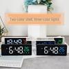 Silent LED Mirror Clock with Three Alarms - Ideal for Students & Kids' Bedside Desk