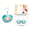 Chic Wave Turtle Acrylic Dangle Earrings For Women 2D Flat Earrings Summer Earrings Y2K Fashion Earrings Vacation Casual Earrings Female Gift