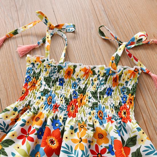 Girls' Floral Chiffon Set Summer New Item for Baby Girls Children's Camisole Top Lace Shorts Two-piece Set