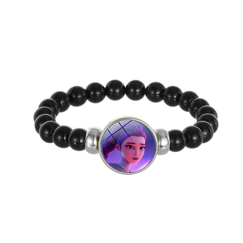 Demon Hunters Saja Boy Beaded Bracelet, Lumi Zoe Mira Black Bead Jewelry